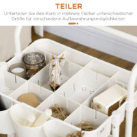 Servierwagen Rollwagen mit 3 Etagen Weiss