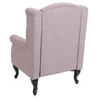 Sessel Chesterfield Relaxsessel Ohrensessel wasserabweisend hellrosa mit Ottomane