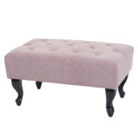 Sessel Chesterfield Relaxsessel Ohrensessel wasserabweisend hellrosa mit Ottomane