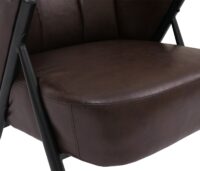 Sessel Lounge Chair Vintage Retro Industrial Metall Kunstleder dunkelbraun