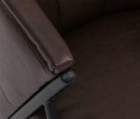 Sessel Lounge Chair Vintage Retro Industrial Metall Kunstleder dunkelbraun