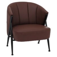 Sessel Lounge Chair Vintage Retro Industrial Metall Kunstleder rostrot