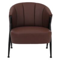 Sessel Lounge Chair Vintage Retro Industrial Metall Kunstleder rostrot