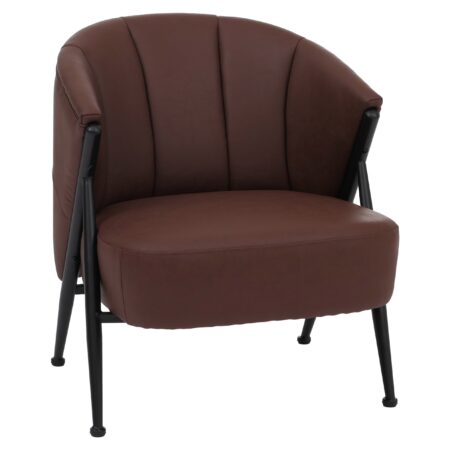 Sessel Lounge Chair Vintage Retro Industrial Metall Kunstleder rostrot