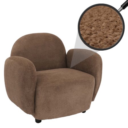 Sessel Lounge-Relax-Cocktailsessel Chenille Öko-Tex braun