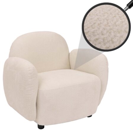 Sessel Lounge-Relax-Cocktailsessel Chenille Öko-Tex creme