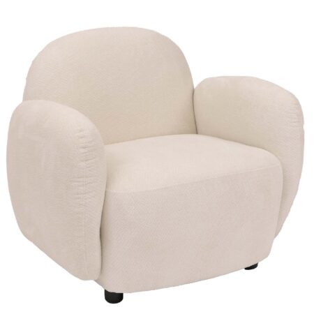 Sessel Lounge-Relax-Cocktailsessel Chenille Öko-Tex creme