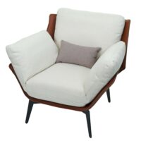 Sessel Lounge-Sessel Cocktailsessel Kunstleder Stoff Metall dunkelbraun