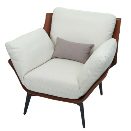 Sessel Lounge-Sessel Cocktailsessel Kunstleder Stoff Metall dunkelbraun