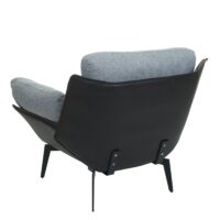 Sessel Lounge-Sessel Cocktailsessel Kunstleder Stoff Metall schwarz