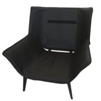 Sessel Lounge-Sessel Cocktailsessel Kunstleder Stoff Metall schwarz