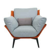 Sessel Lounge-Sessel Cocktailsessel Kunstleder Stoff Metall terrakotta