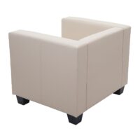 Sessel Loungesessel Kunstleder creme