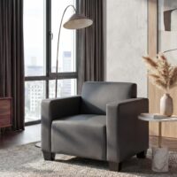 Sessel Loungesessel Kunstleder dunkelgrau