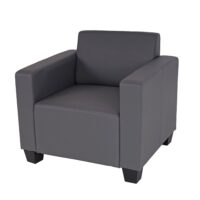 Sessel Loungesessel Kunstleder dunkelgrau