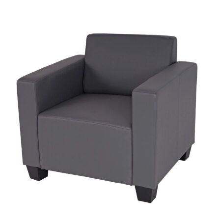 Sessel Loungesessel Kunstleder dunkelgrau
