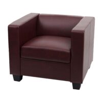 Sessel Loungesessel Kunstleder rot-braun