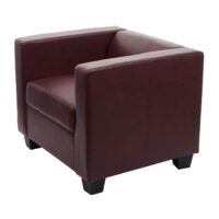 Sessel Loungesessel Kunstleder rot-braun