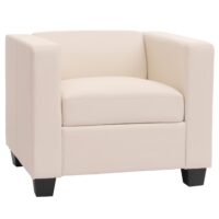 Sessel Loungesessel Kunstleder weiss