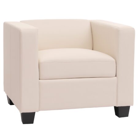 Sessel Loungesessel Kunstleder weiss