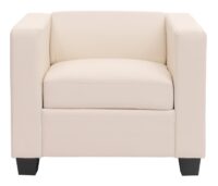 Sessel Loungesessel Kunstleder weiss