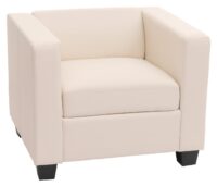Sessel Loungesessel Kunstleder weiss