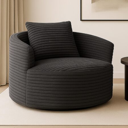 Sessel Loungesessel Relaxsessel Cocktailsessel Cord dunkelgrau