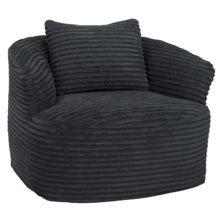 Sessel Loungesessel Relaxsessel Cocktailsessel Cord dunkelgrau