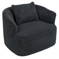 Sessel Loungesessel Relaxsessel Cocktailsessel Cord dunkelgrau
