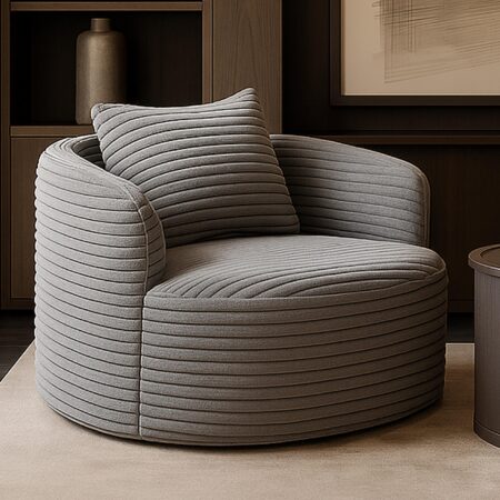 Sessel Loungesessel Relaxsessel Cocktailsessel Cord hellgrau