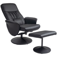 Sessel Set mit Fusshocker höhenverstellbar neigbar schwarz