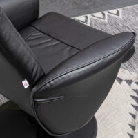 Sessel Set mit Fusshocker höhenverstellbar neigbar schwarz