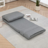 Sessel Sitzsack Gästebett klappbar mit Bettfunktion 70x41x56cm Grau - Klappbarer Sitzsack für Gäste, in Grau.