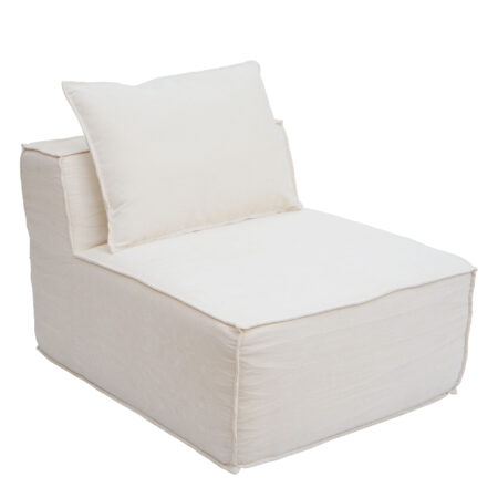 Sessel Sofa-Zubehör Loungesessel Mittelteil Stoff 63x75x97cm creme