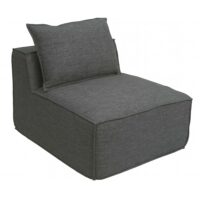 Sessel Sofa-Zubehör Loungesessel Mittelteil Stoff 63x75x97cm dunkelgrau