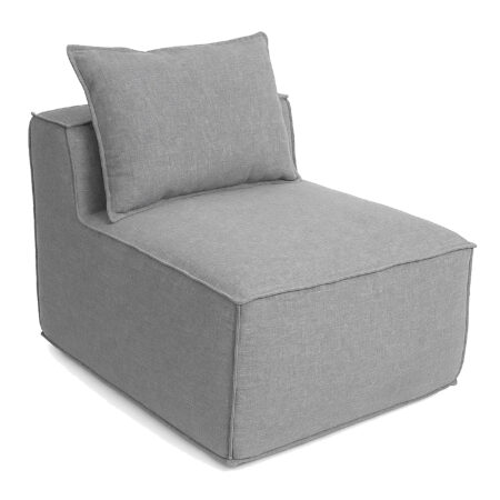Sessel Sofa-Zubehör Loungesessel Mittelteil Stoff 63x75x97cm hellgrau