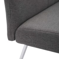Set 2 Esszimmerstühle und Sitzbank mit Armlehne Edelstahl grau-braun Bank 180cm