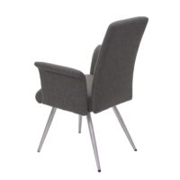 Set 2 Esszimmerstühle und Sitzbank mit Armlehne Edelstahl grau-braun Bank 180cm