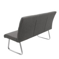 Set 2 Esszimmerstühle und Sitzbank Edelstahl Stoff grau-braun Bank 180cm