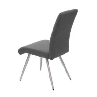 Set 2 Esszimmerstühle und Sitzbank Edelstahl Stoff grau-braun Bank 180cm