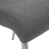 Set 4 Esszimmerstühle und Sitzbank Edelstahl Stoff grau-braun Bank 180cm