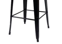 Set Stehtisch und 2 Barhocker mit Holzplatte Industriedesign schwarz