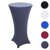 Set Stehtisch mit Husse klappbar höhenverstellbar Ø60cm anthrazit-grau