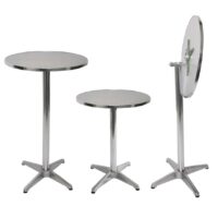 Set Stehtisch mit Husse klappbar höhenverstellbar Ø60cm blau