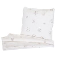 Set Wohndecke und Deko-Kissen Schnee flauschig mit Pailletten