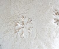 Set Wohndecke und Deko-Kissen Schnee flauschig mit Pailletten
