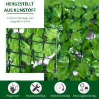 Sichtschutz Hecke künstlich UV-beständig 300x150cm grün