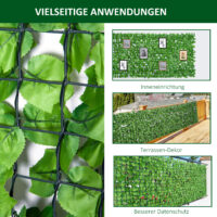 Sichtschutz Hecke künstlich UV-beständig 300x150cm grün