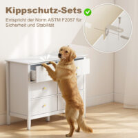 Sideboard Schrank mit 6 Schubladen für Wohnzimmer Schlafzimmer weiss