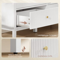 Sideboard Schrank mit 6 Schubladen für Wohnzimmer Schlafzimmer weiss